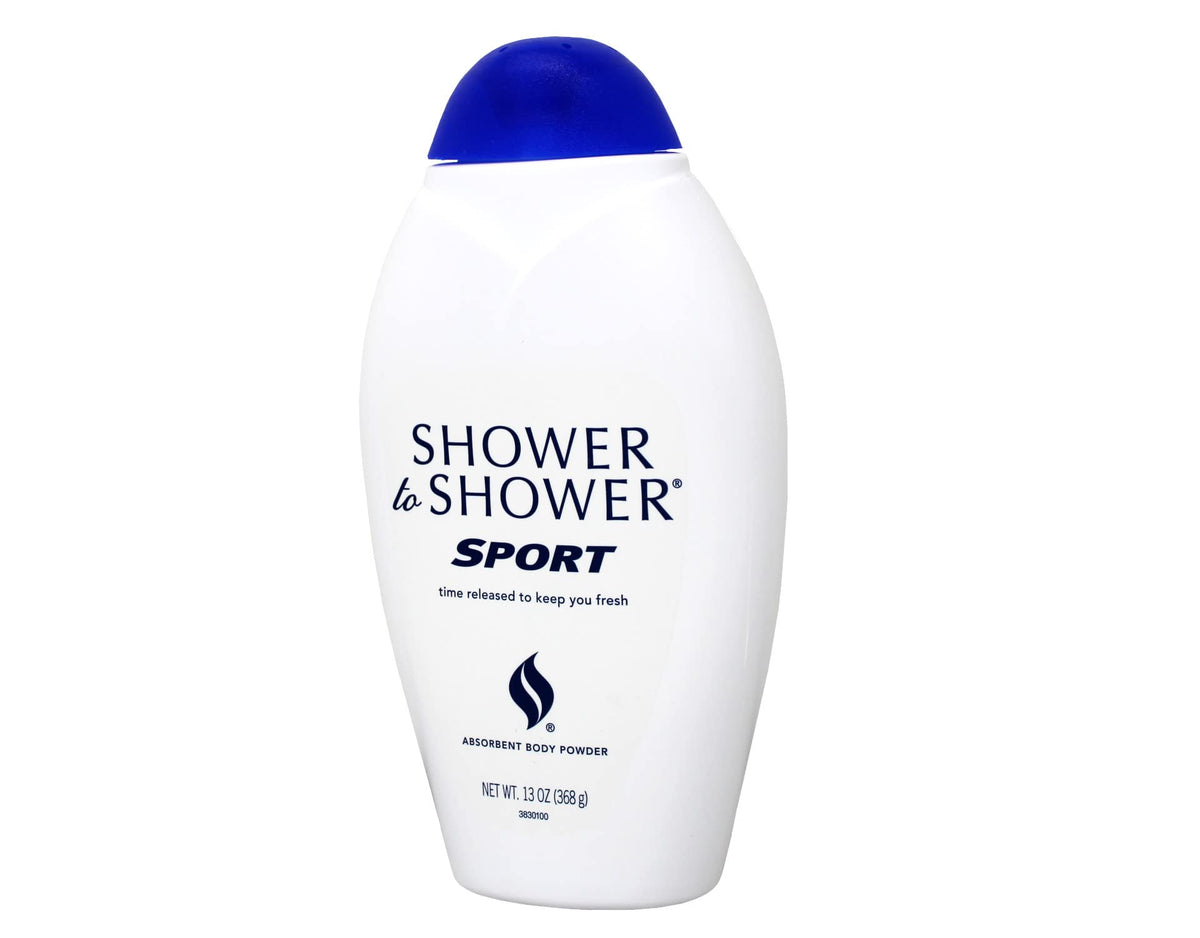 Shower to Shower sport applied underarm demonstrating brand benefit of reducing moisture and chafing
