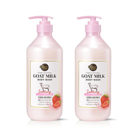 SHOWERMATE front packaging showing strawberry scent and two 27 fl oz bottles benefits hydration