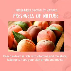 SHOWERMATE peach gel texture close-up showing smooth lather for hydrated skin