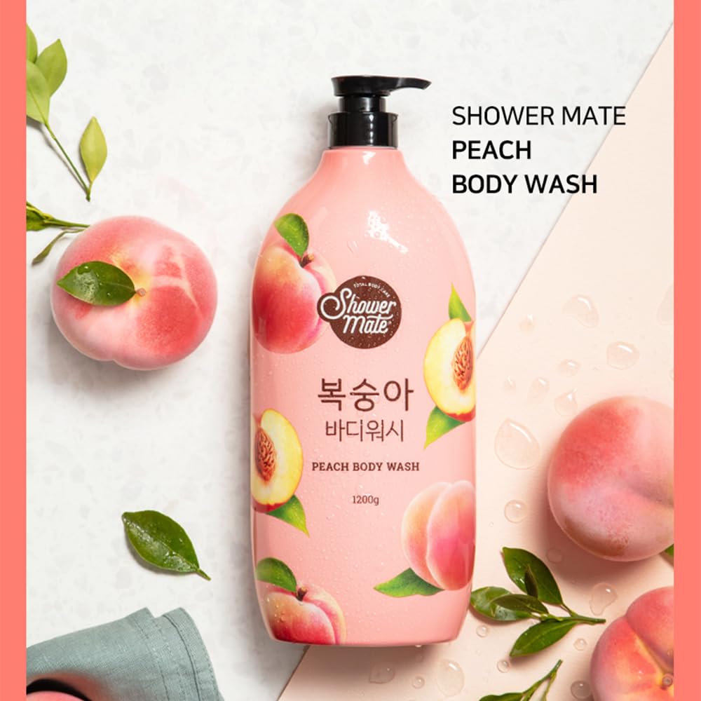 SHOWERMATE peach pump dispensing gel for easy controlled use and less waste