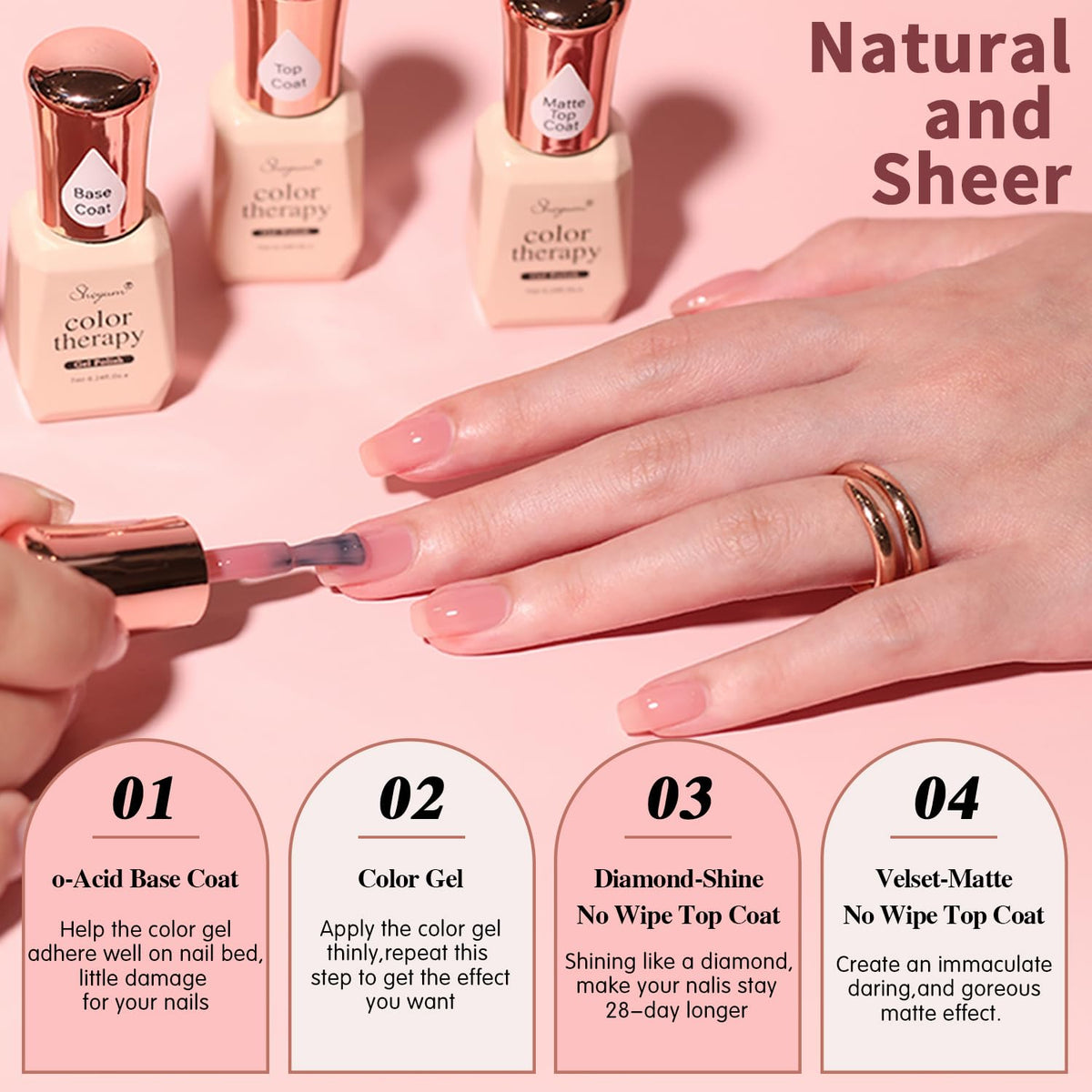 SHOYUM manicure with matte top coat showing modern velvet finish benefit