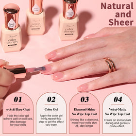 SHOYUM manicure with matte top coat showing modern velvet finish benefit