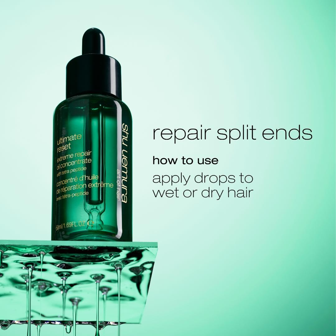 shu uemura applied on damp hair to seal split ends and increase shine
