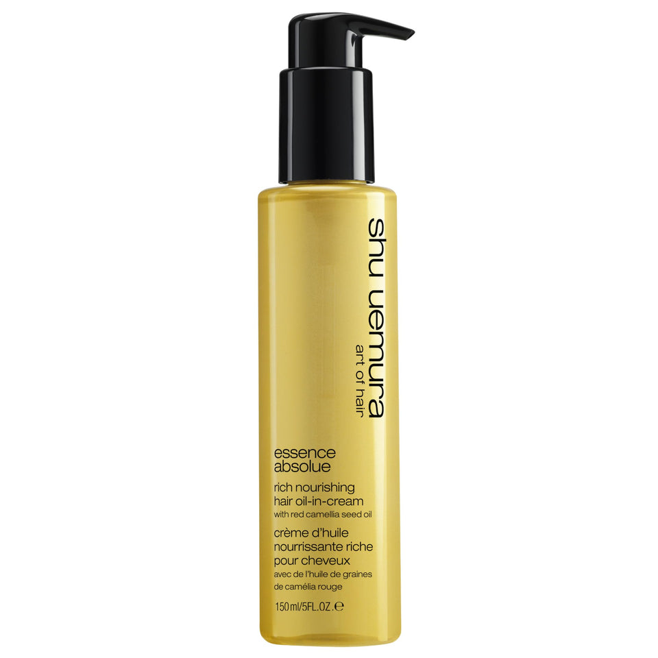 shu uemura art of hair front packaging showing product and elegant design, luxury hydration