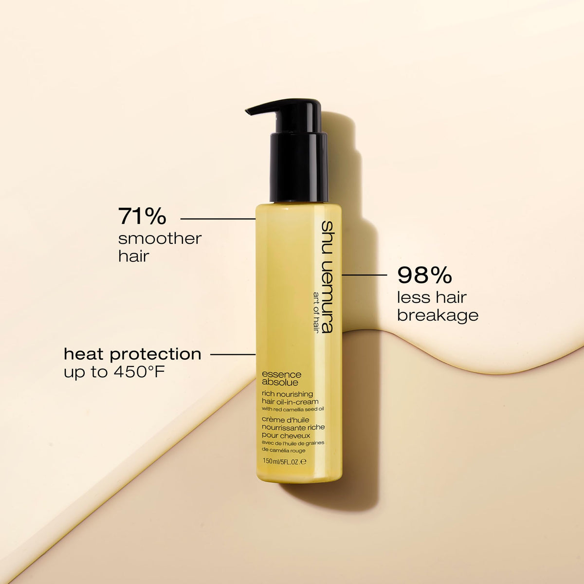shu uemura art of hair open cream texture close-up illustrating velvety absorption and smooth finish