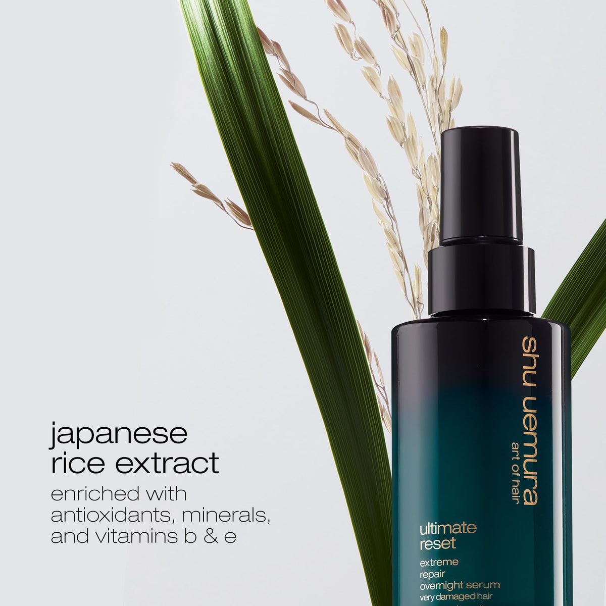 shu uemura before and after hair ends showing reduced frizz and shine