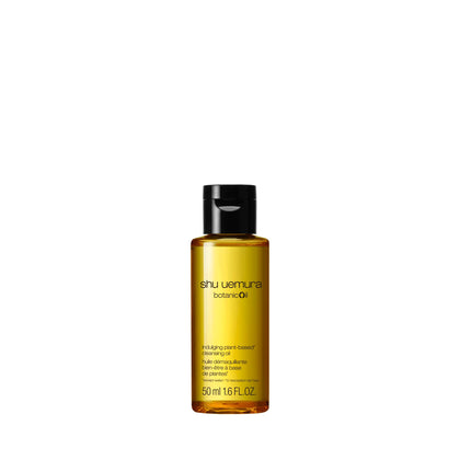 shu uemura front packaging showing bottle and label, highlights compact travel size