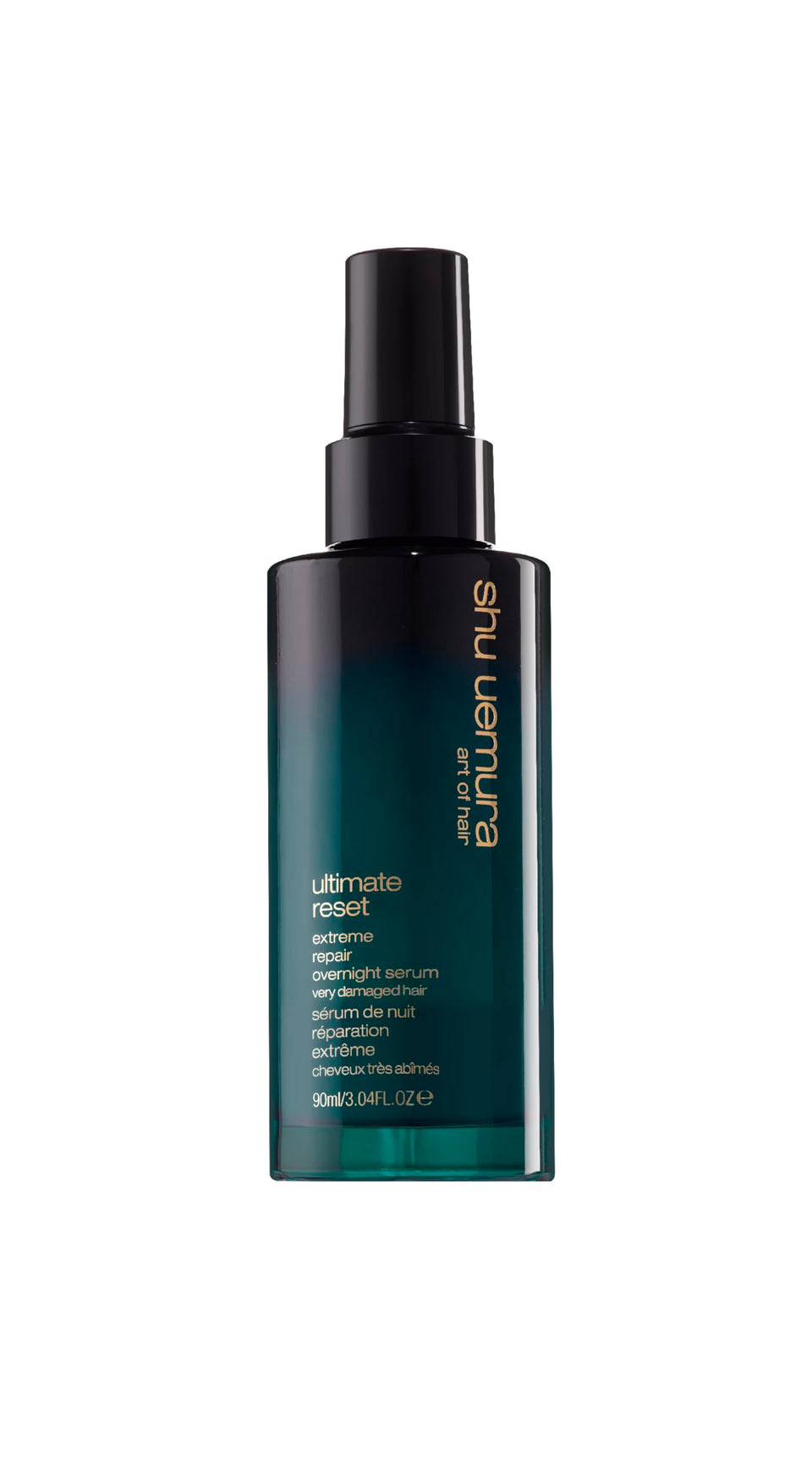 shu uemura bottle front showing sleek packaging and nourishing benefits