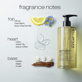 shu uemura bottle with hot springs-inspired minerals suggesting restorative benefits