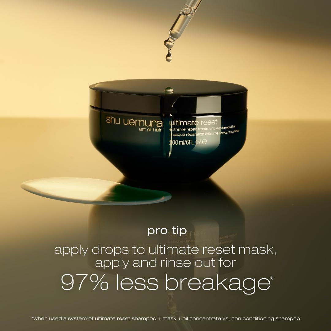 shu uemura bottle beside other routine products for easy multi-use integration