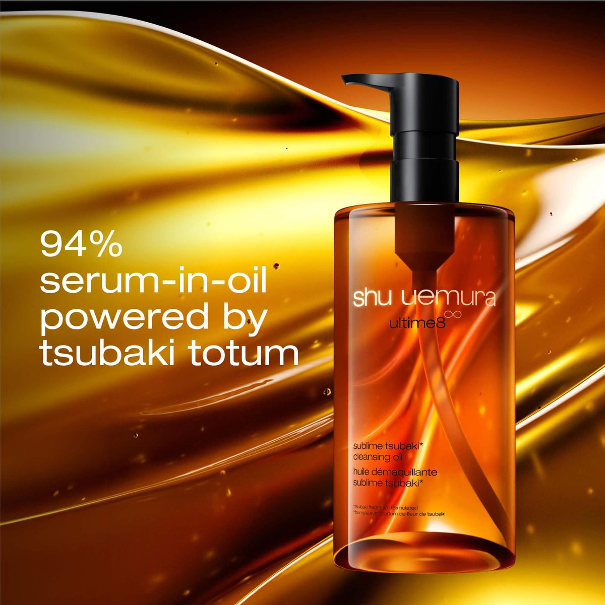 shu uemura emulsified milky texture on hand showing rinseable, hydrating finish