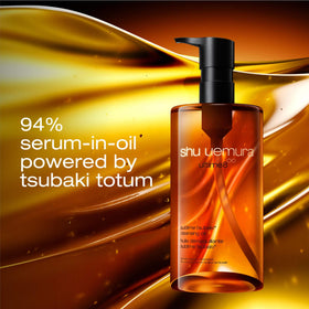 shu uemura emulsified milky texture on hand showing rinseable, hydrating finish