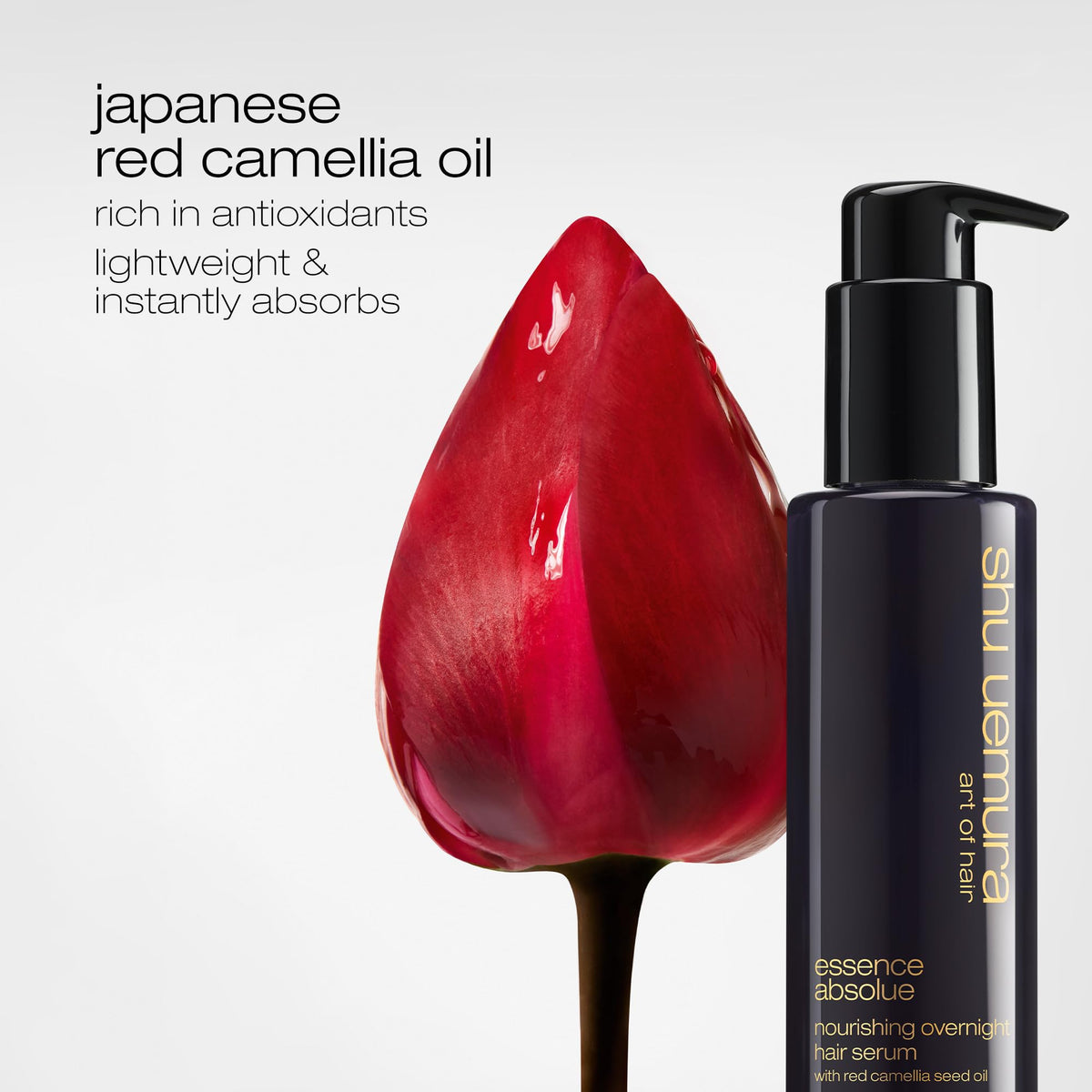 shu uemura art of hair applied to hair ends demonstrating detangling and smoothing