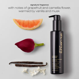 shu uemura art of hair bedside nighttime routine scene conveying easy overnight use
