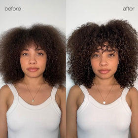 shu uemura hand applying oil to lengths for instant smoothness benefit