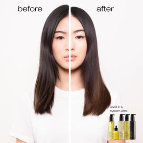 shu uemura art of hair oil texture on hand demonstrating lightweight absorption