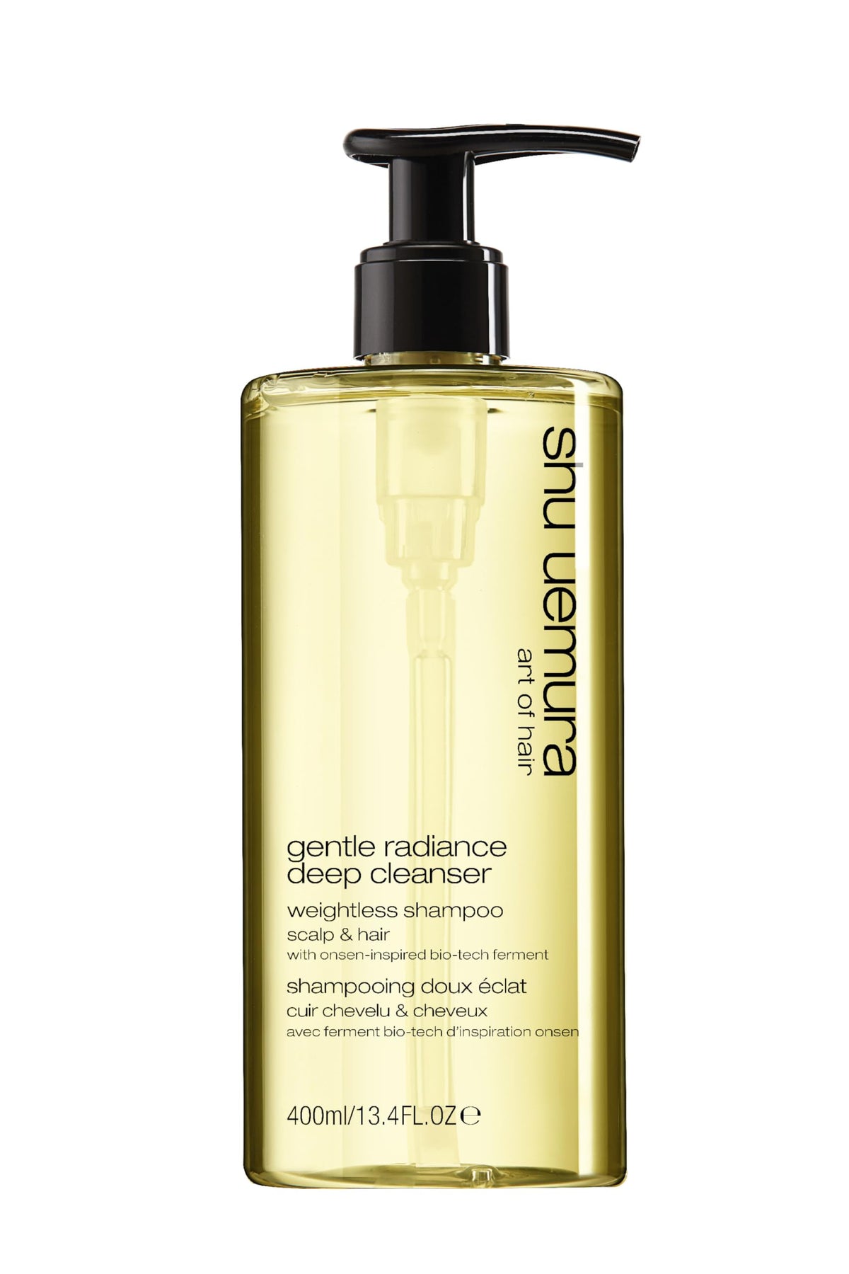 shu uemura art of hair front bottle showing packaging and volume benefit
