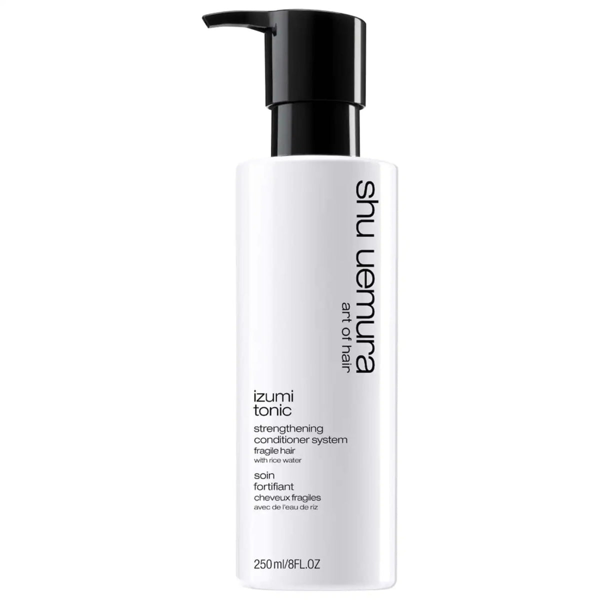 shu uemura front packaging of Izumi Tonic conditioner showing bottle and branding for easy identification