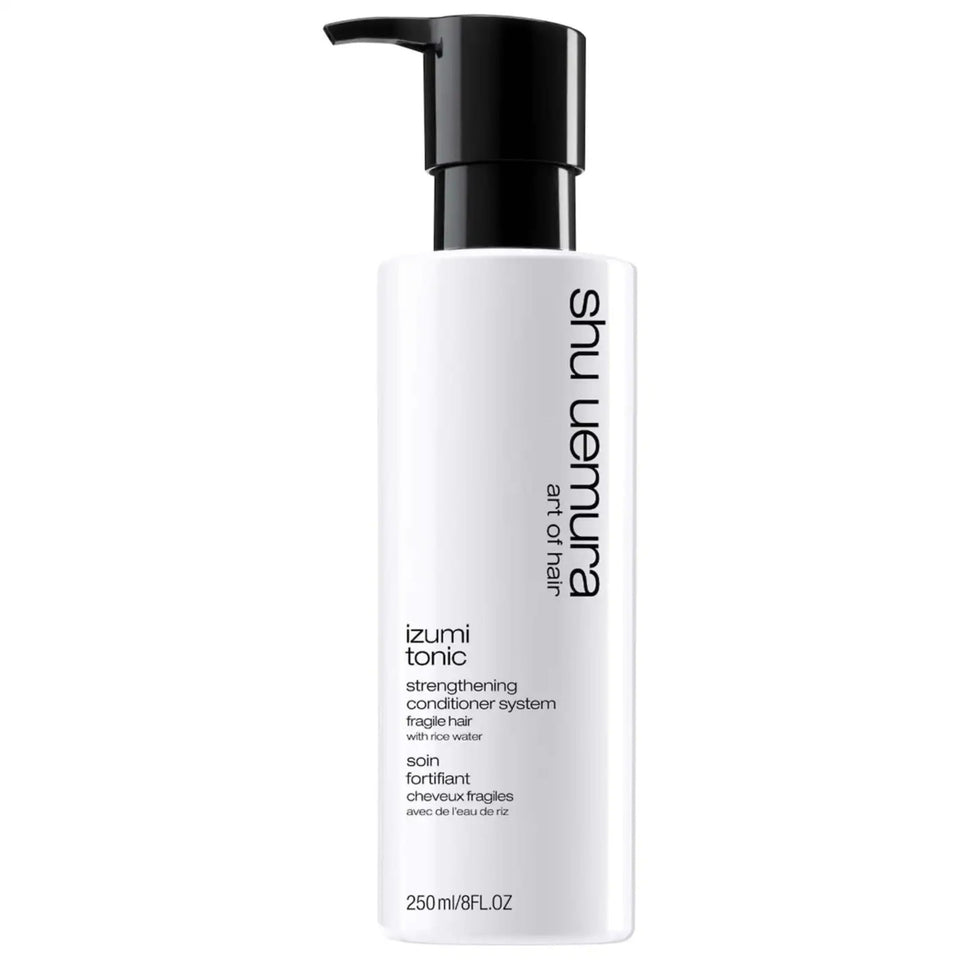 shu uemura front packaging of Izumi Tonic conditioner showing bottle and branding for easy identification
