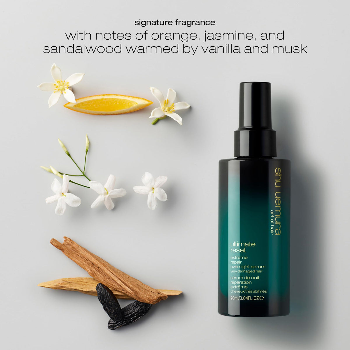 shu uemura label highlighting rice extract and peptides for strength