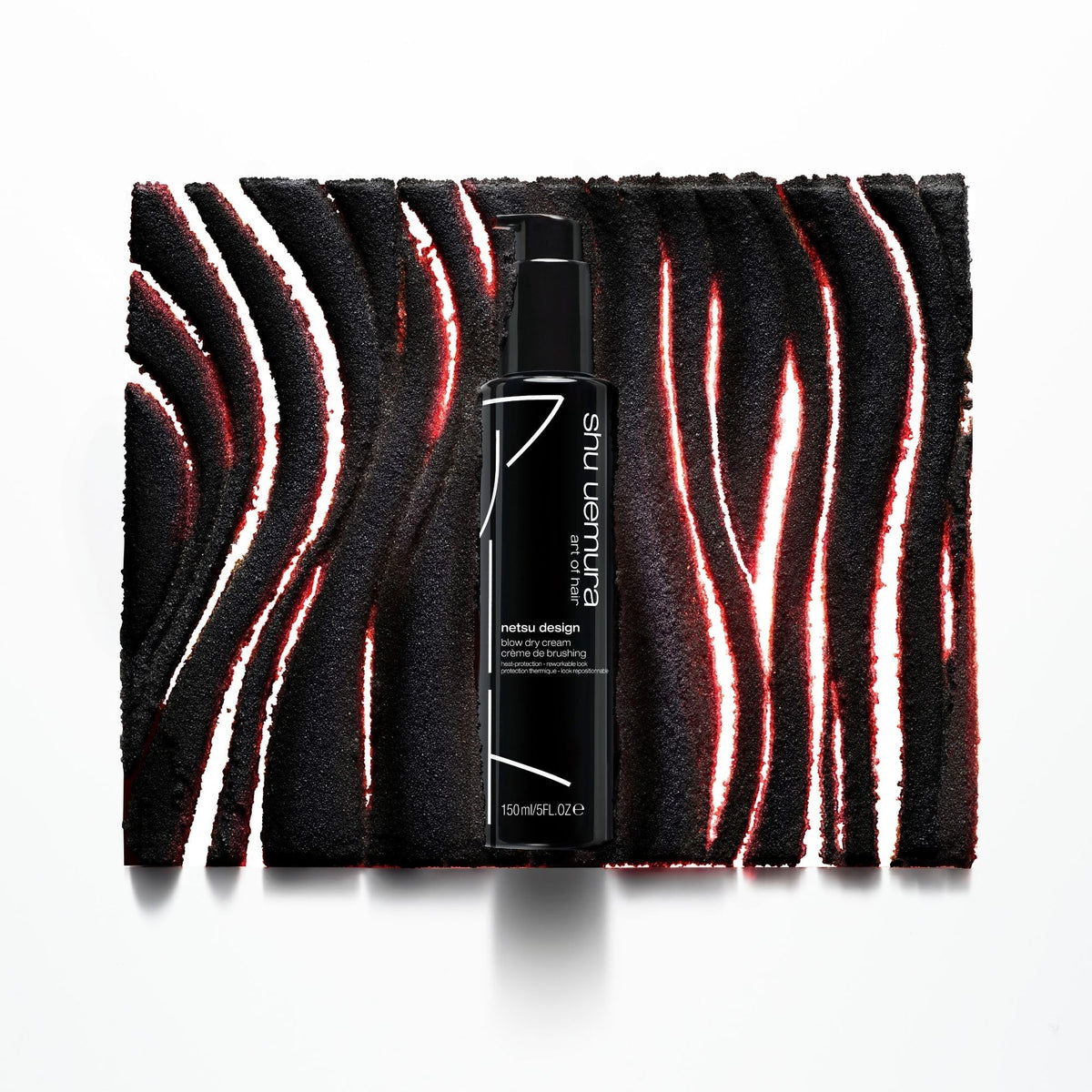 shu uemura art of hair label detail highlighting usage instructions and benefits