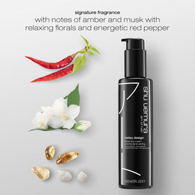 shu uemura art of hair applying cream to towel-dried hair for heat protection