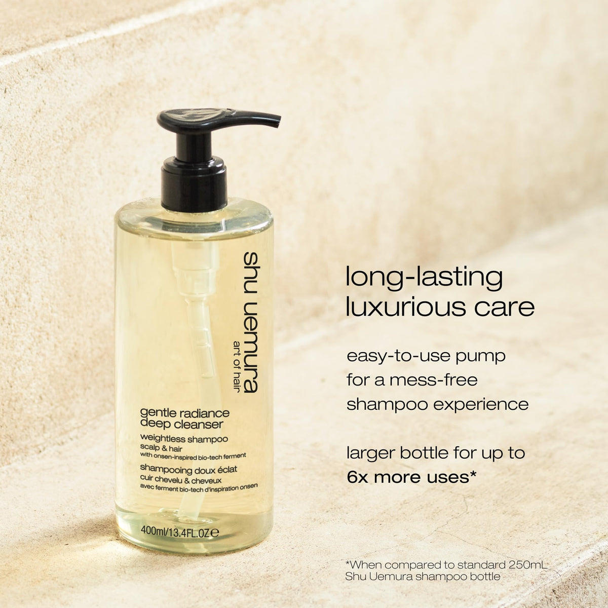 shu uemura open cap dispensing a drop illustrating controlled application
