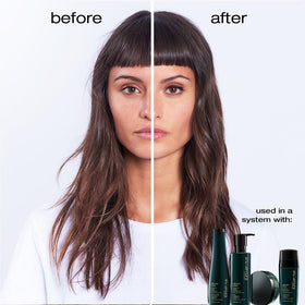 shu uemura art of hair product in hand demonstrating easy application and detangling benefit