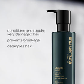 shu uemura conditioner dispensed on hand illustrating easy spreadability