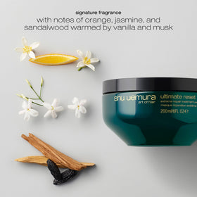shu uemura art of hair size comparison with hand indicating jar capacity and at-home salon benefit