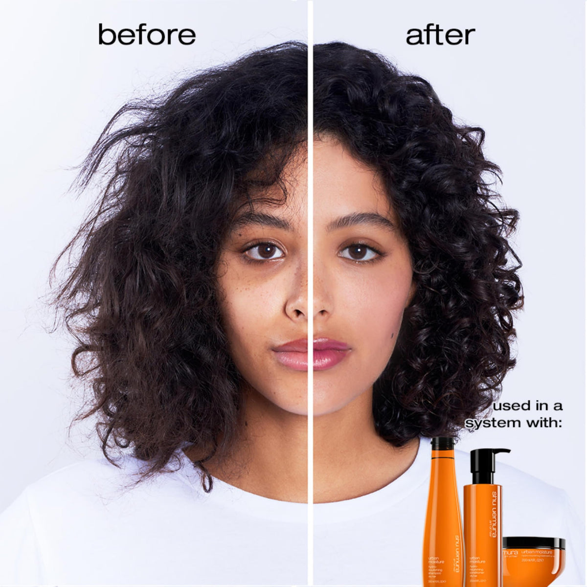 shu uemura shampoo clear creamy pour texture demonstrating lightweight hydration