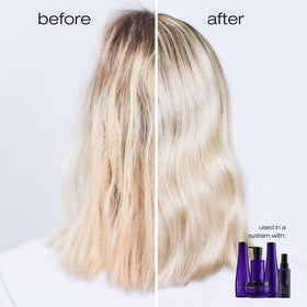 shu uemura art of hair bottle beside towel to indicate size and scale