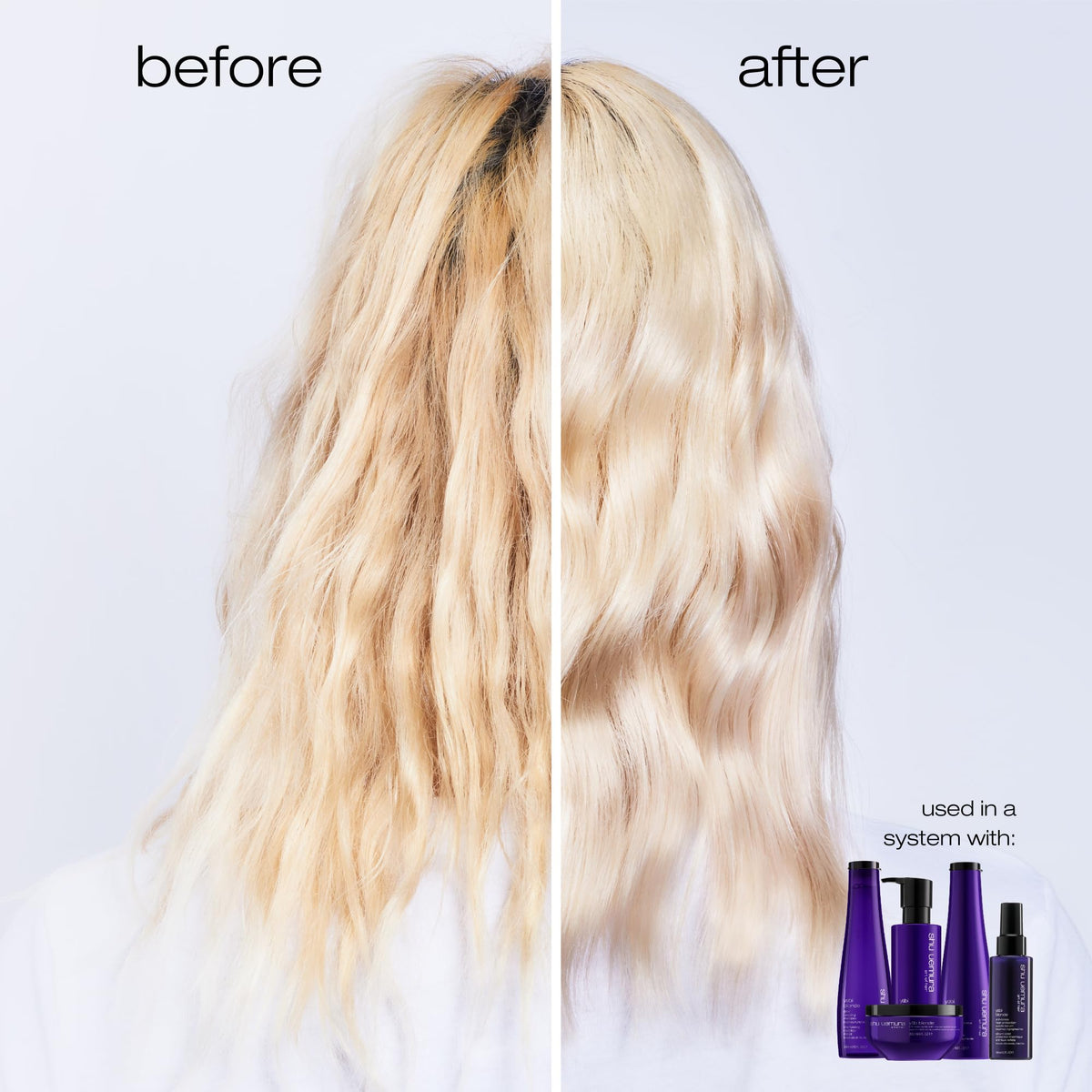 shu uemura art of hair purple shampoo lather showing creamy texture