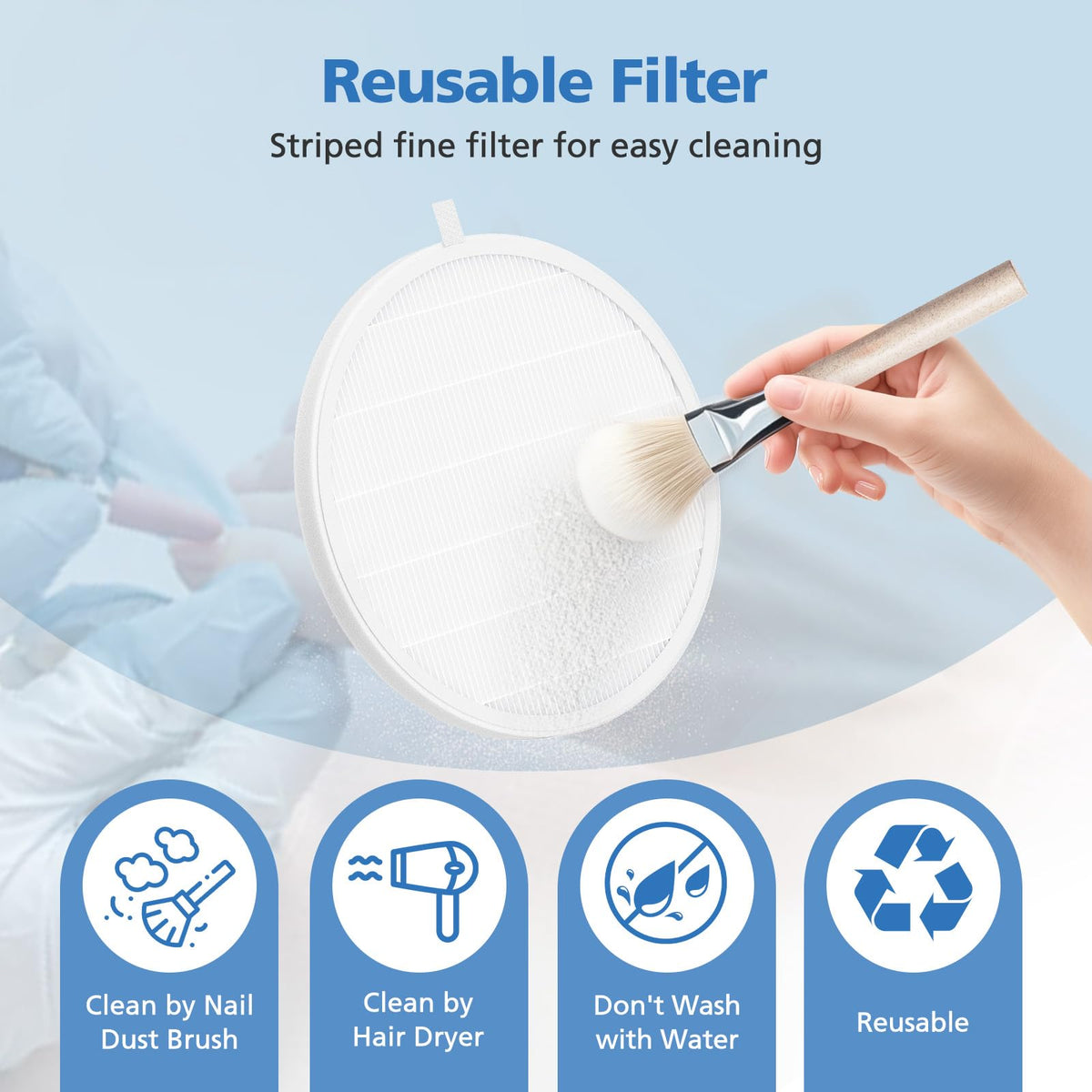 ShufudeJa filter frame edge detail showing acrylic construction for durability