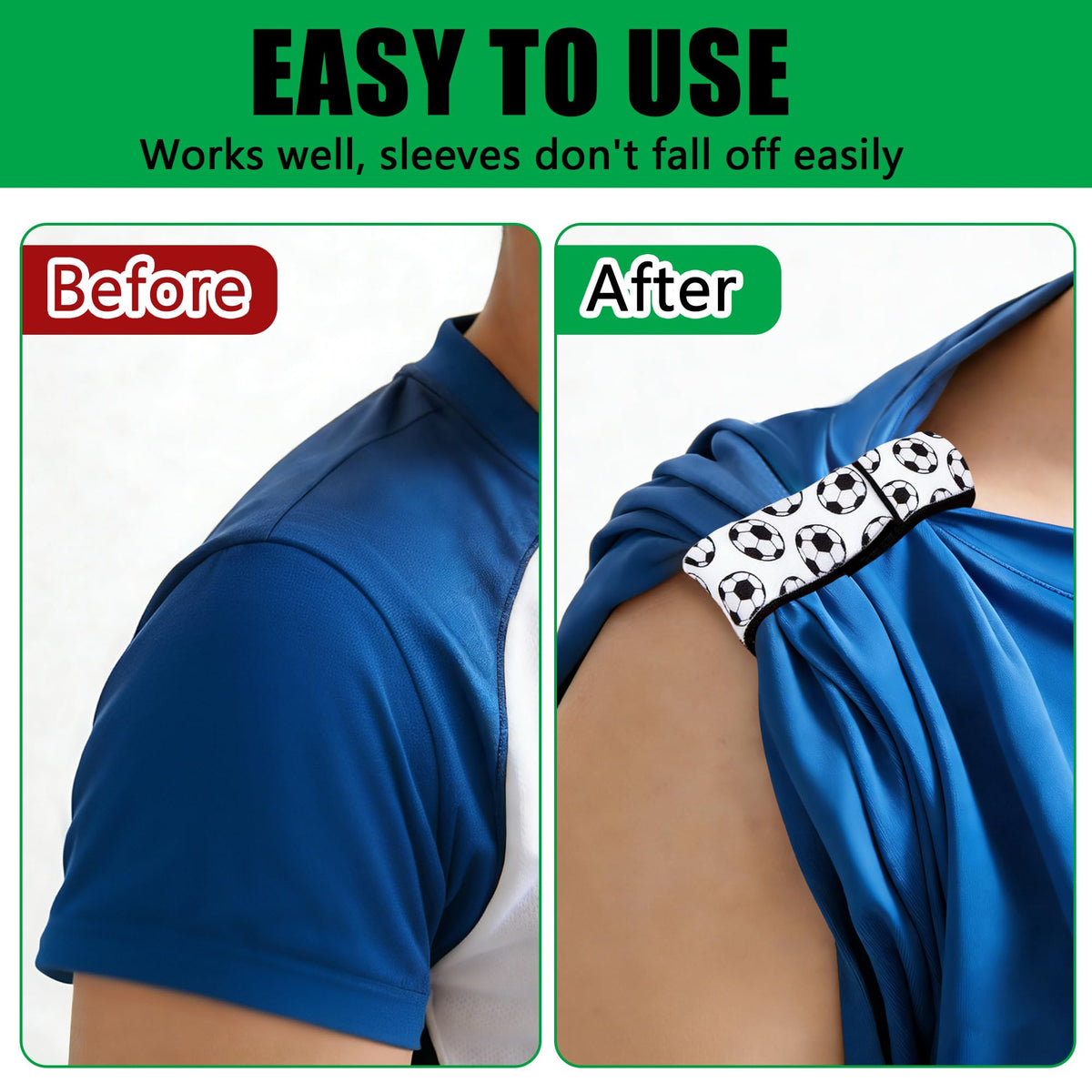 Shupakul in-use image of player wearing sleeve holder for stable sleeves while running
