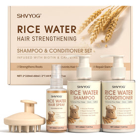 SHVYOG front packaging showing complete rice water hair growth kit benefits
