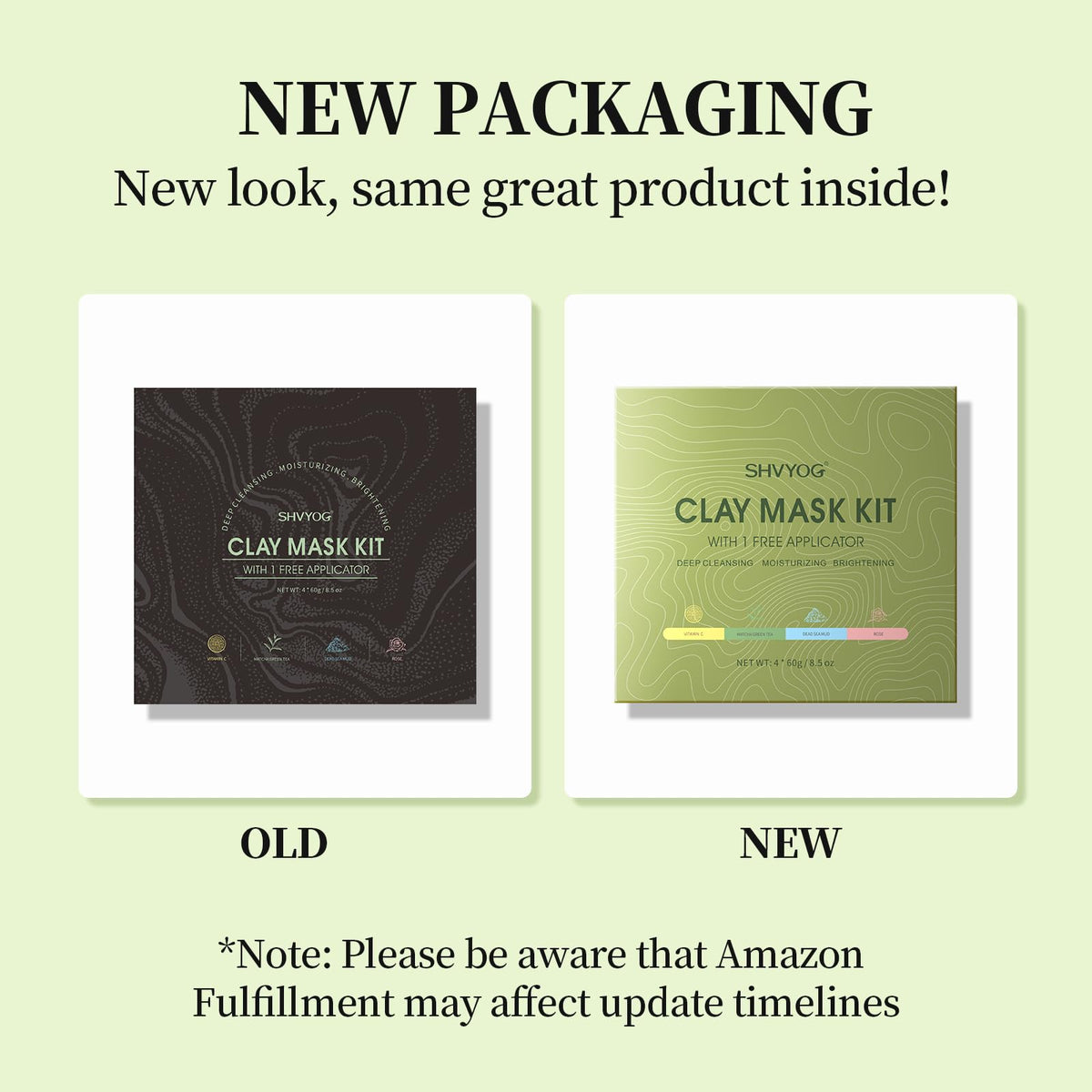 SHVYOG green tea mask being spread, helps detoxify and tone skin
