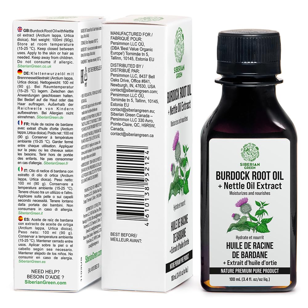 Siberian Green bottle label detail highlighting ingredients and pure formulation