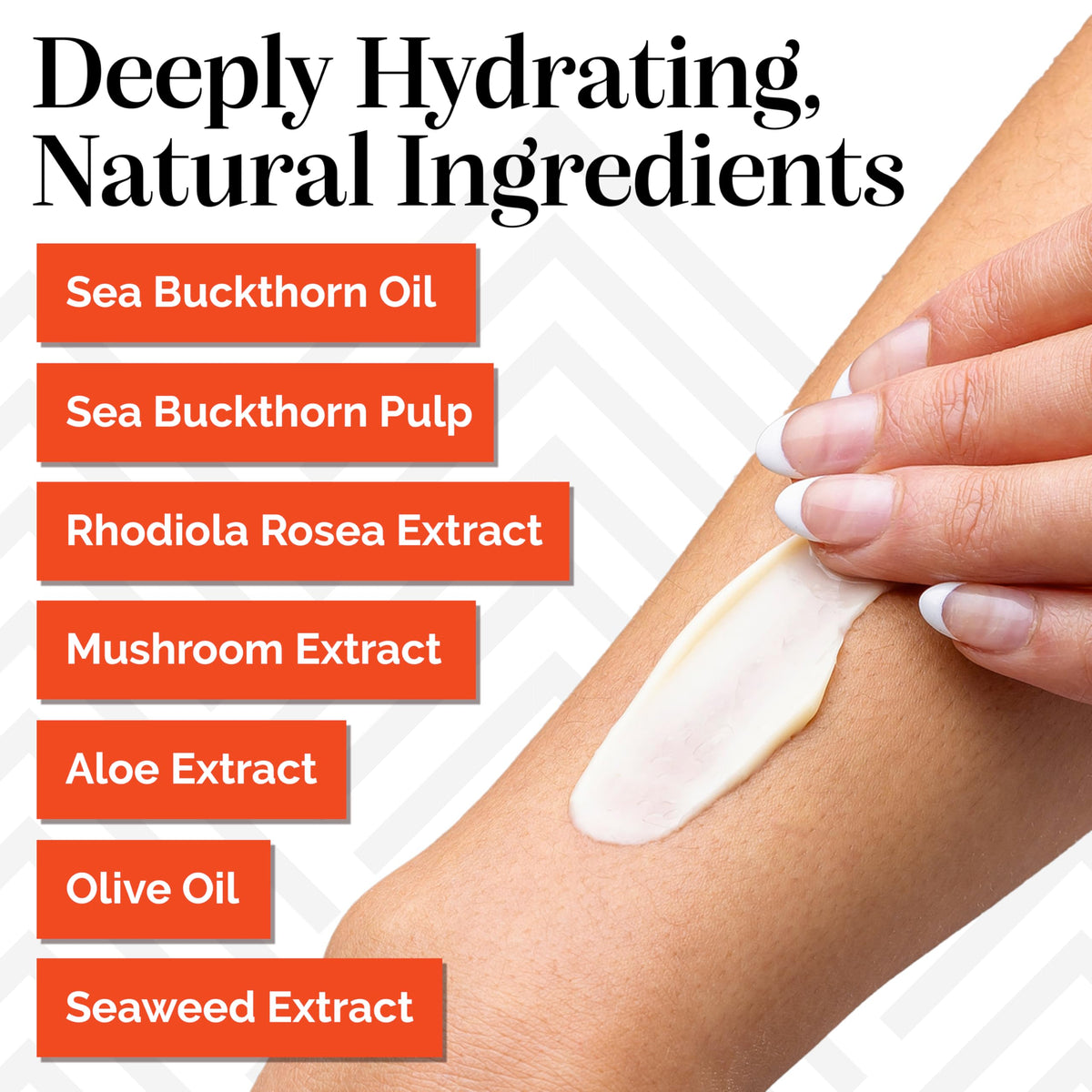 sibu applying cream to hands demonstrating fast absorption and softness