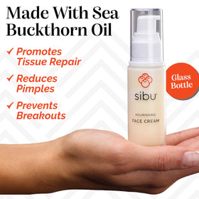 sibu open jar texture close-up highlighting creamy non-greasy finish