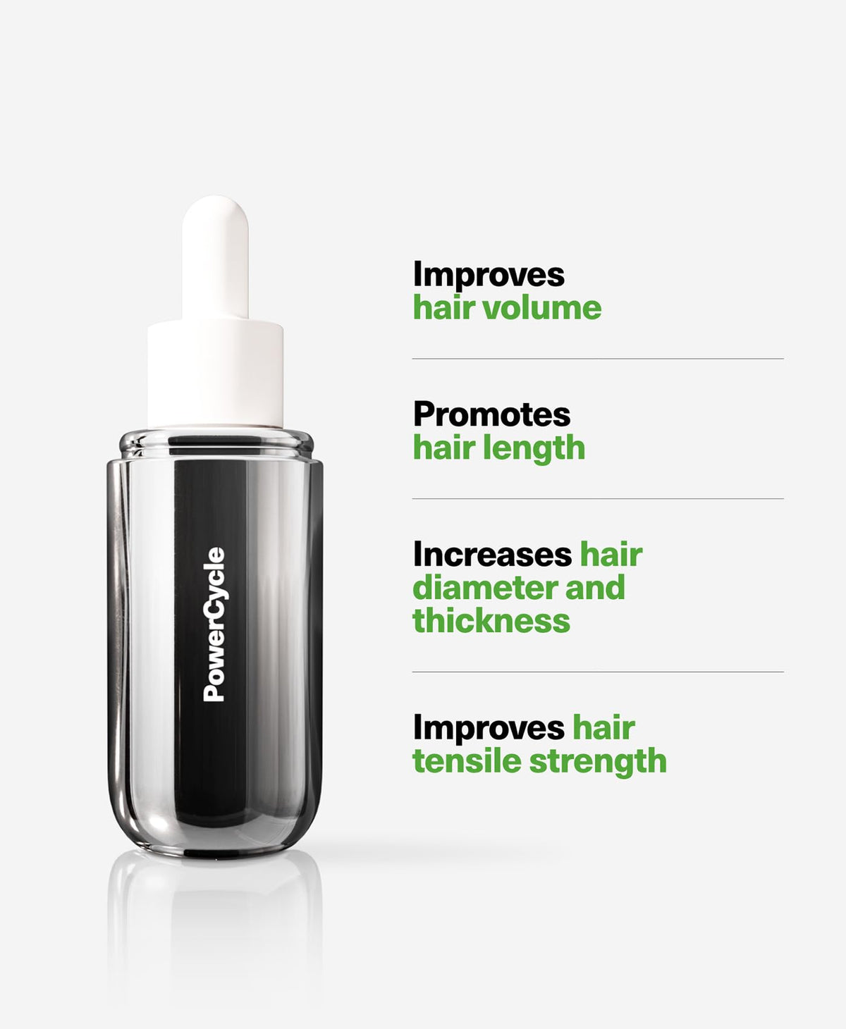 SickScience dropper applying serum to scalp, precise dosing for targeted benefit