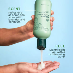 baobab and aloe ingredients beside Sienna Naturals HAPI bottle illustrating nourishment