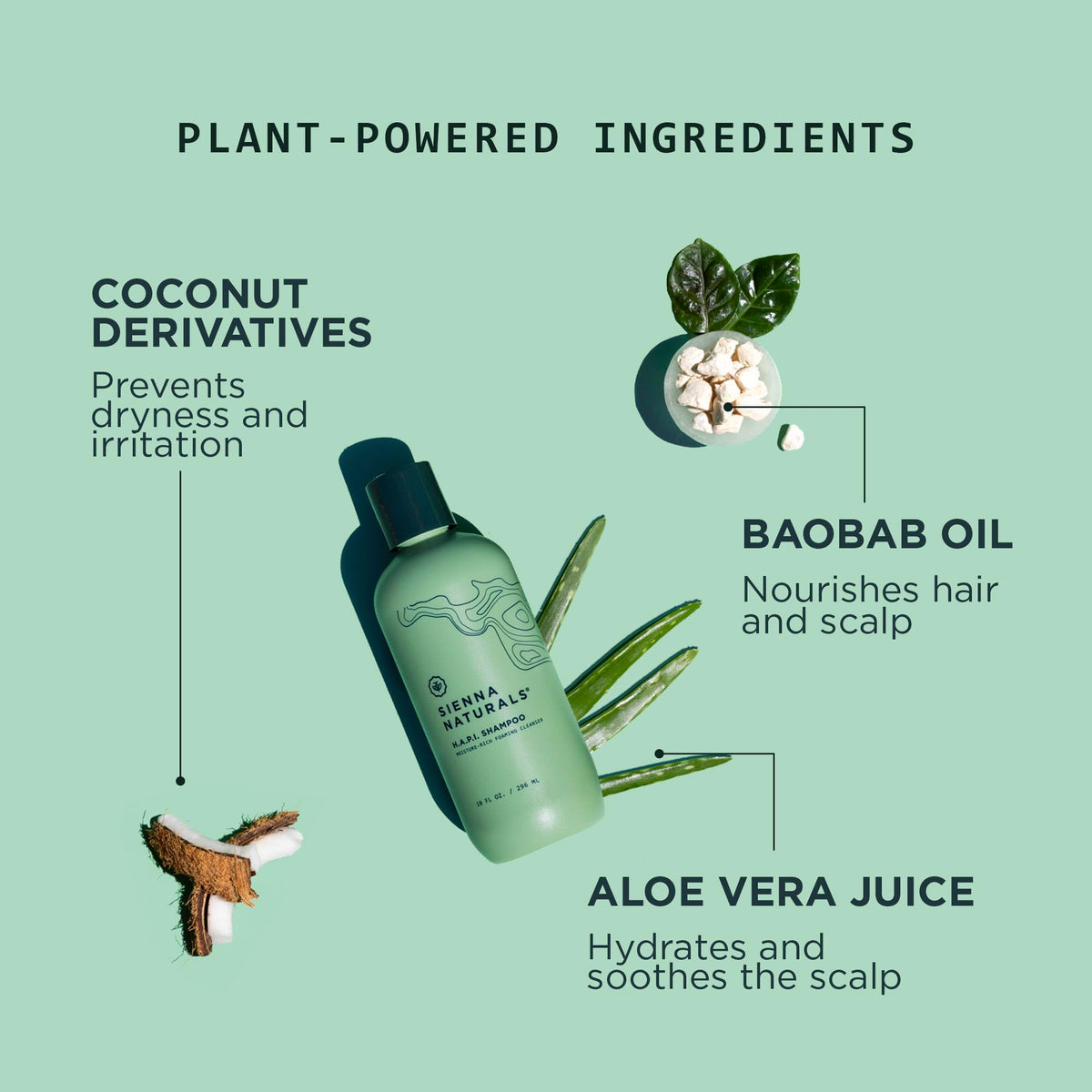 creamy lather texture from Sienna Naturals HAPI shampoo showing gentle foam