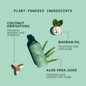 creamy lather texture from Sienna Naturals HAPI shampoo showing gentle foam