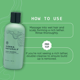 close-up of Sienna Naturals HAPI shampoo pump highlighting easy dispensing