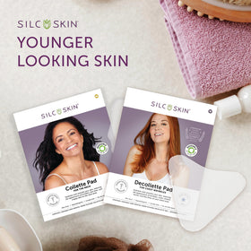 Silc Skin pad on décolletage showing coverage and smoothing benefit