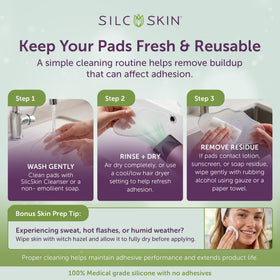 Silc Skin pad applied to neck demonstrating comfortable fit