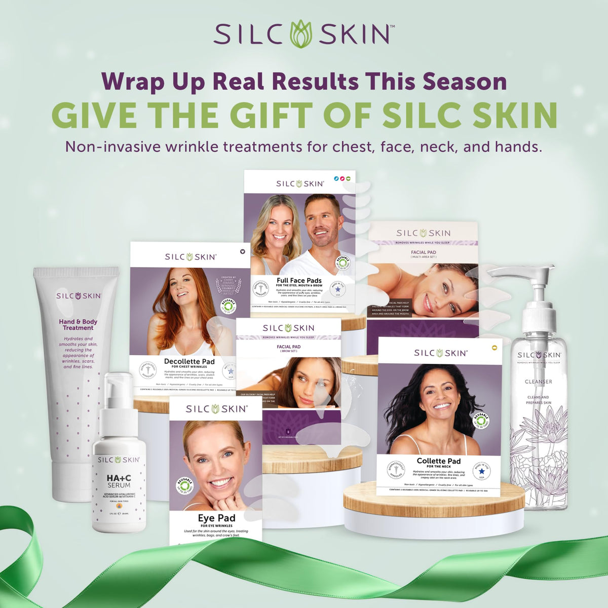 Silc Skin pads on liner in storage illustrating organized, reusable set