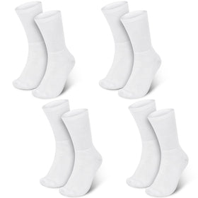 Silicherry front view of four white pairs showing clean packaging and comfort