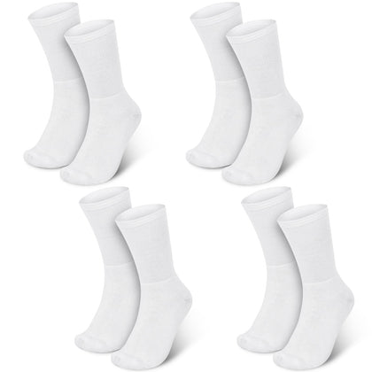Silicherry front view of four white pairs showing clean packaging and comfort